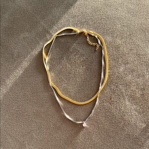 Elegant Gold and Silver Necklace Set